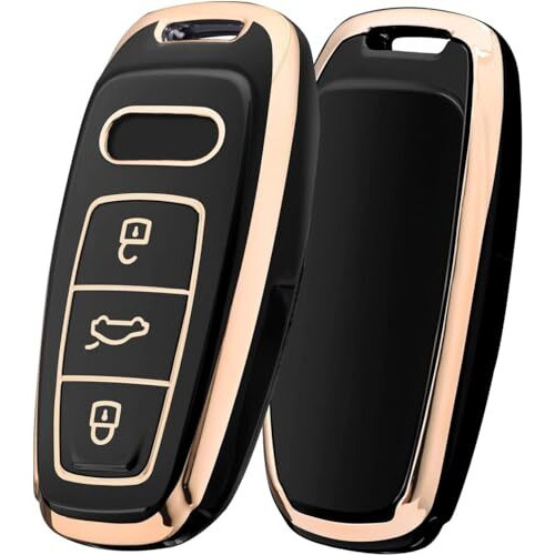 Shopoflux Tpu Car Key Cover Compatible For Audi A6 A7 A8 E-Tron Q8 Sq8, A3 Q7 S3 S6 Sq7 Rs6 S7 Rs7 Smart Key- Black