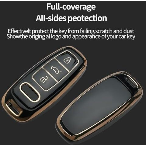 Shopoflux Tpu Car Key Cover Compatible For Audi A6 A7 A8 E-Tron Q8 Sq8, A3 Q7 S3 S6 Sq7 Rs6 S7 Rs7 Smart Key- Black