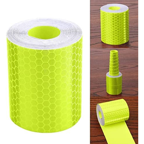 Radiance 2 Inch X 24 Feet, High Intensity Water Proof Conspicuity Warning Reflective Radium Conspicuity Tape Sticker Neon Green