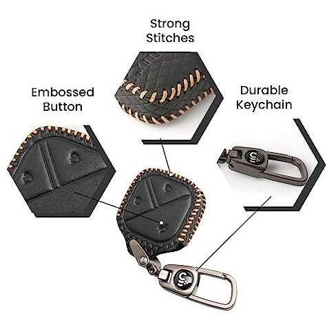 Shopoflux Leather Key Cover Compatible With Mg Comet Ev Electric 3 Button Smart Key