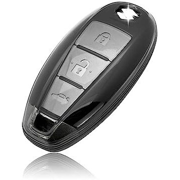 Jvcv Soft Tpu Transparent Cover Compatible With Maruti Suzuki 2 And 3 Button Baleno Ciaz Vitara Brezza S Cross Swift Ignis And Toyota Urban Cruiser Smart Key (Transparent Black)