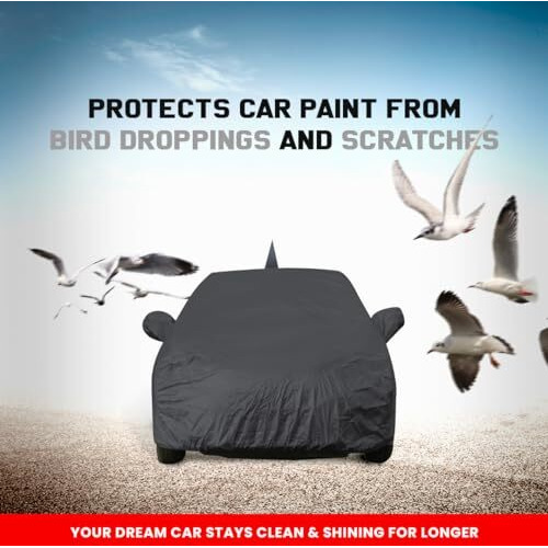 Nexon Dustproof Car Cover With Mirror & Antenna Pockets, Grey Color, Taffeta Polyster,Triple Stitched, Compatible With Tata Nexon Car Cover (2017 To 2024), Nexon Car Accessories