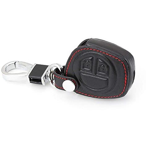 Autofrill Leather Car Key Cover For Maruti Suzuki Baleno, Grand Vitara, Xl6, Swift, Brezza, Ertiga, Dzire, Celerio, Ciaz, Sx4, Ignis, S Presso, S Cross, Rite, Fronx 2 Button Key Cover (Black)