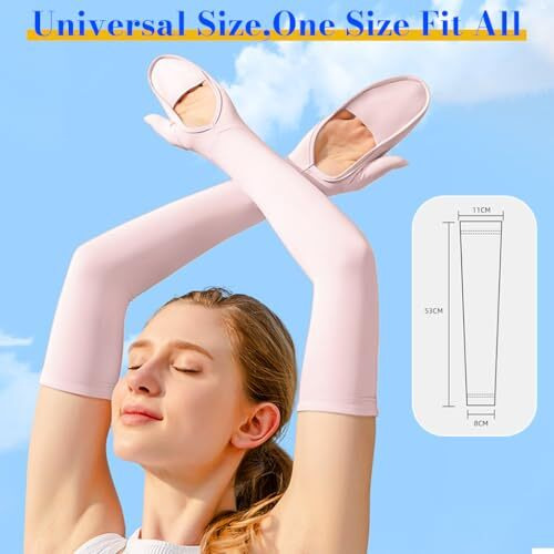 Venzina Uv Sun Protection Arm Sleeves For Women & Girls, Sunblock Driving Gloves Non Slip For Uv Protection Cooling Arm Sleeves For Biking, Cricket, Cycling, Golf & Outdoor Sports, Pink