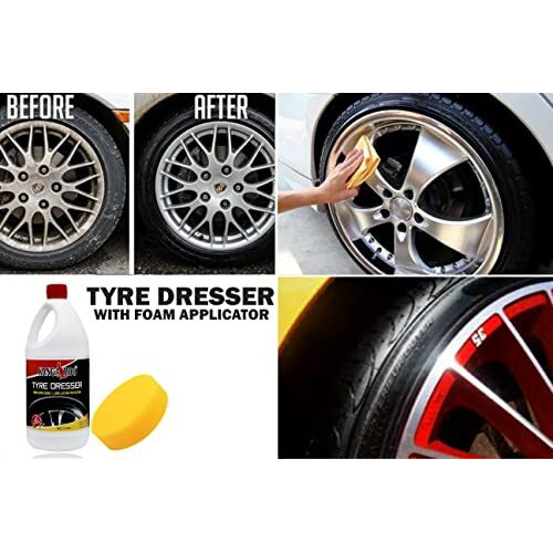 Kangaroo Tyre Dresser (Polish) 1 Litre Car, Bike, Cycle Tyre Black Shiner Universal Fit For Tyre (Longer Lasting Shine)