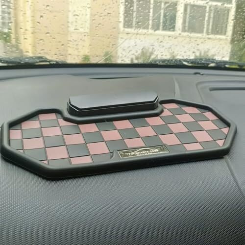 Yourkarts Anti-Slip Car Dashboard Mat For Phone, Universal Non-Slip Sticky Rubber Pad, Superior Anti-Slip Technology (Octagon, Brown)
