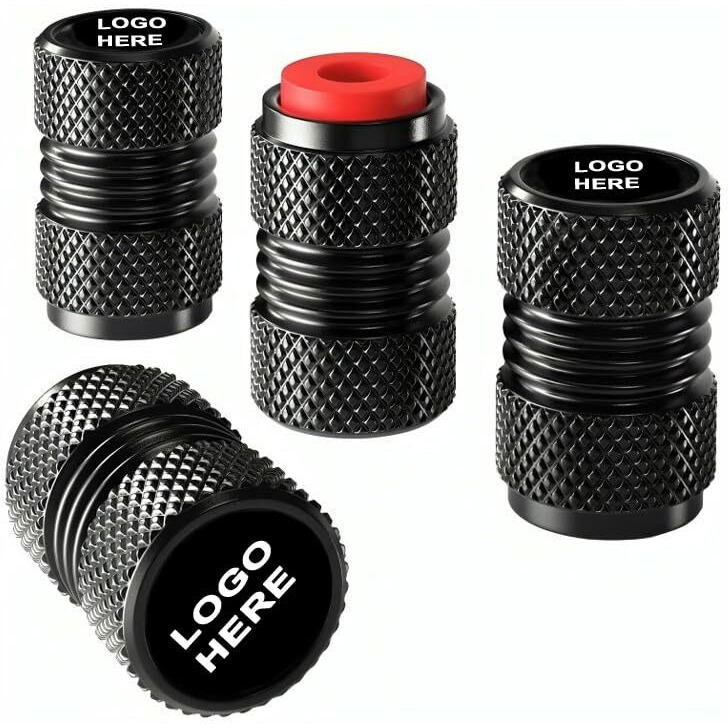 Greenworld Black Metal Car Tyre Valve Cap Stem Compatible With Hector Astor Gloster And All Model Car