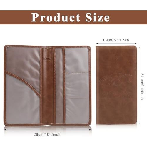 Sthira Car Document Holder Bifold Pu Leather Bag With 6 Transparent Pouches, Spacious Organizer For Registration, Insurance, License, Cards, Cash Sturdy & Durable File Holder For Vehicle Documents
