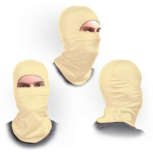 Legear Balaclava Face Mask Pro+ For Bike, Ski, Cycling, Running, Hiking - Protects From Wind, Sun, Dust - 4 Way Stretch - 1 Rated Face Protection Mask (Beige) (Beige)