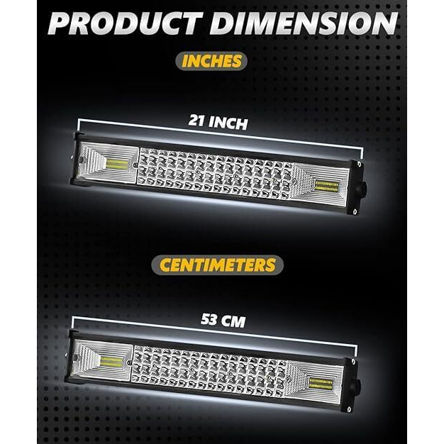 Fabtec 96 Led 21 Inch Car Led Fog Lights High Power Led Bar Light Spot + Flood Beam Cree Led Fog Light Beam Light Off-Roading For All Cars Bar Light (White)