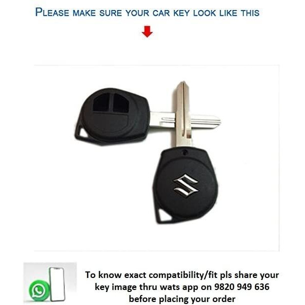 Jvcv Gold Border Tpu Key Cover Compatible With Swift Ertiga Wagonr Celerio Swift Dzire Alto Eeco Breza S Presso Ignis 2 Button Remote Key (White)