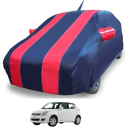 Auto Hub Maruti Swift (2012-2017) Car Body Cover With Antenna Water Resistant/Swift Car Cover/Swift Cover Water Resistant With Triple Stitched, Elastic Ultra Surface Body Protection (Navy, Red)