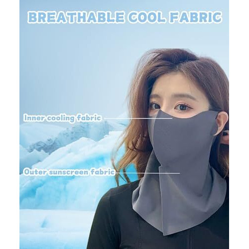 Oxyglobe 2Pcs Face Mask For Bikers,Uv Face Mask, This Face Cover For Sun Protection For Golf, Cycling, Hiking, Fishing & Outdoor Sports (White Black)