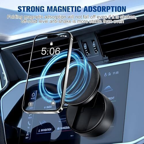 Rosa Store Electric Vacuum Magnetic Car Phone Mount  360 Rotatable Suction Cup Holder For Dashboard, Windshield, Kitchen, Bathroom  Universal Compatibility With All Smartphones (Black)