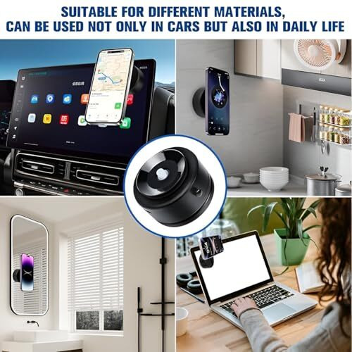 Rosa Store Electric Vacuum Magnetic Car Phone Mount  360 Rotatable Suction Cup Holder For Dashboard, Windshield, Kitchen, Bathroom  Universal Compatibility With All Smartphones (Black)