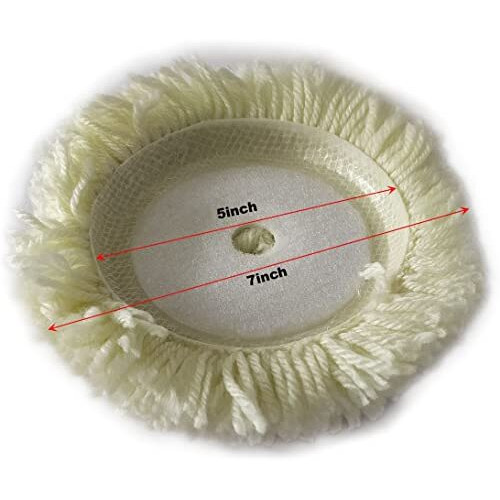 Wool Polishing Clean Buffing Pad Bonnet For Furniture/Car Etc. White (5 Inch)