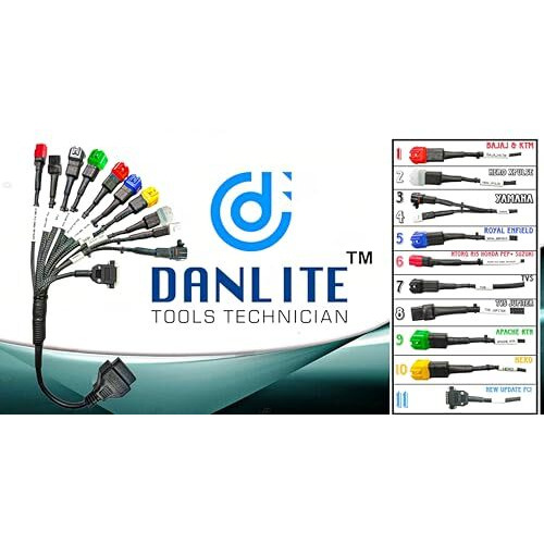 Danlite V519 Obd-Ii Bs6 Bs7 Bike Scanner Fastest Connectivity With Scanning Cable Fast Connectivity Best Display Quality