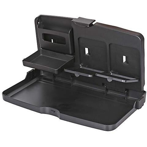 Oshotto (Ft-02) Car Backseat Food Travel Dining Meal & Snack Tray & Cup Holder For All Cars (Black) - 1 Piece