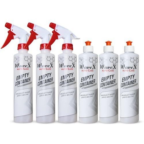 Wavex Empty Container Bottles (3 Spray Containers + 3 Pull Push Containers), Transparent
