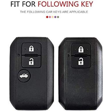 Jvcv Car Key Cover Compatible With Maruti Suzuki Dzire New Swift New Ertiga Smart Key - Rally Stripe (Black Red)
