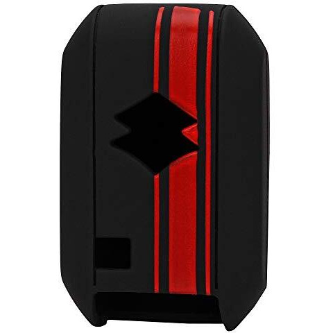 Jvcv Car Key Cover Compatible With Maruti Suzuki Dzire New Swift New Ertiga Smart Key - Rally Stripe (Black Red)