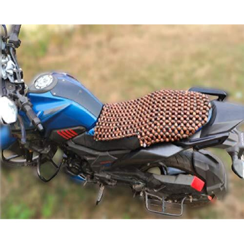 Q1 Beads Blcoffee Acupuncture Wooden Beads Bike Seat Cover Supports Sit Bones, Tailbone, And Buttock Muscles - Massager For Long Drives Air Cushion/Seat Pad For All Bike- Pack Of 1 (For Bike Only)