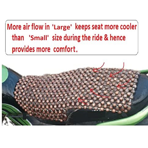 Q1 Beads Blcoffee Acupuncture Wooden Beads Bike Seat Cover Supports Sit Bones, Tailbone, And Buttock Muscles - Massager For Long Drives Air Cushion/Seat Pad For All Bike- Pack Of 1 (For Bike Only)