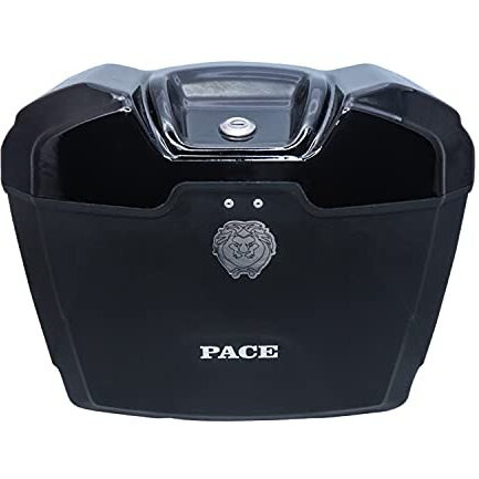 Sarte Pace Universal Motorcycles Cruiser Bike Luggage Storage Side Box Holder With Lock, Heavy Duty Plastic & Fitment Clamp Compatible With All Bikes (Glossy Black | Set Of 1)