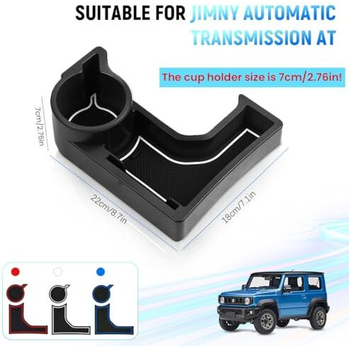 Sthira Center Console Organizer 2.76'' Cup Holder With Anti-Slip Pads For Suzuki Jimny 2019 2020 2021 2022 2023 2024 2025 Jb64W Jb74W At Models Durable Gap Filler Non-Slip Car Cup Holder Mat