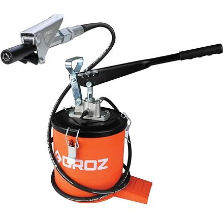 Groz All New 6 Kg Bucket Grease Pump With Quick Lock Coupler | One Hand Operation Pump | Multiple Modes | High Pressure Grease Pump 6 Kg | Upto 4000 Psi & 9 Gm/Stroke | Vgp/6A/Q