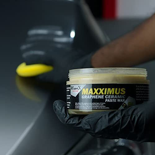 Wavex Car Wax Ceramic Graphene Paste Wax Infused With Sio2 160G | Premium Graphene Rich Protection For Superior Hydrophobicity, Gloss And Paint Protection