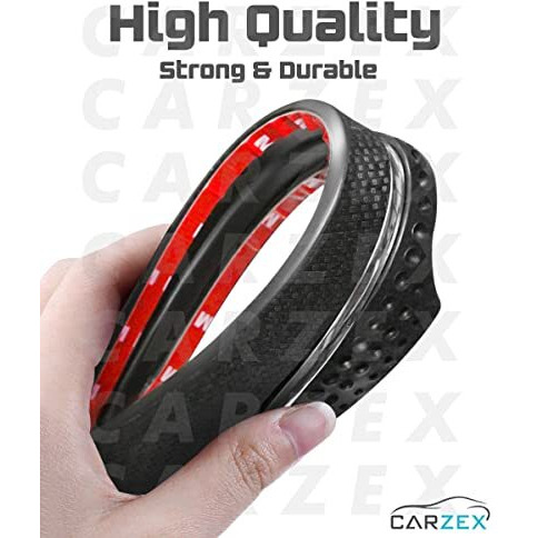 Carzex Car Bumper Guard Scratch Protector For Car/Bumper Guard With Single Chrome Strip Compatible With All Cars (Black, Set Of 4)
