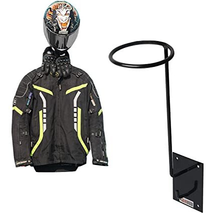 Grandbiker Helmet Stand And Jacket Hanger, Helmet Holder, Wall Mount Helmet Rack, Helmet Bracket (1)