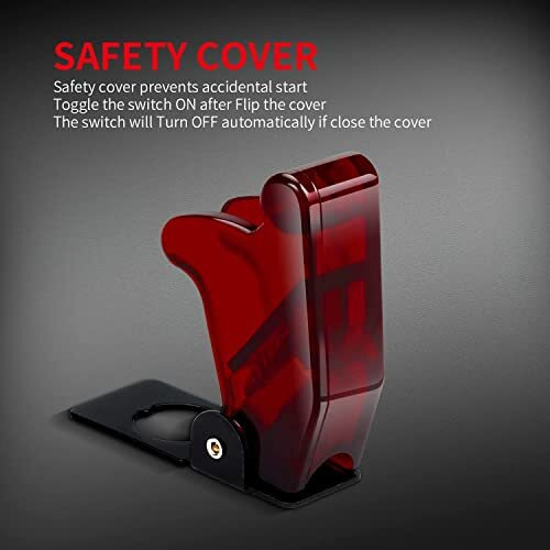 Modaxe Red Color Spst On-Off Toggle Switch With Aircraft Safety Cover For Cars, Bikes, & Other Vehicles