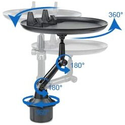 Brogbus Cup Holder Tray For Car, Sanlead Car Cup Holder Expander With 8.26" Surface, Phone Slot And 360 Swivel Arm, Universal Cup Tray Holder Fit For Vehicle, Boats, Golf Cart, Suv, Truck