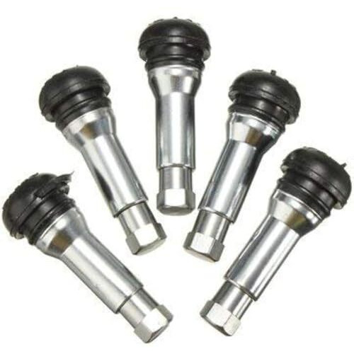Shopee Car Chrome Alloy Copper Tubeless Rubber Wheel Tyre Valve Stem Dust Cap Cover -5Pcs
