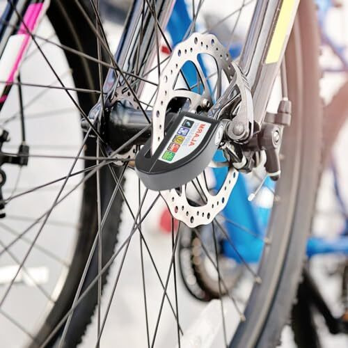 Linist Disc Brake Lock, Anti-Theft Motorcycle/Bicycle Accessories Ultra 110Db Alarm Disc Lock Motorcycle Lock 6Mm Pin Keys Scooters Bikes Bicycle