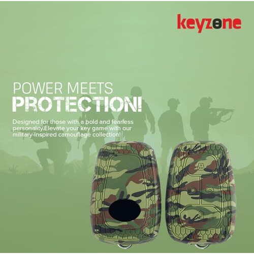 Keycare Silicone Key Cover Compatible For Tatapunch Ev,Altroz,Nexon Ev,Punch,Tigor Ev,Safari,Tiago Ev,Nexon,Harrier,Tiago,Tigor 4 Button Smart Key (Camouflage)