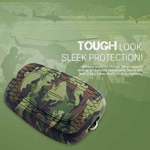 Keycare Silicone Key Cover Compatible For Tatapunch Ev,Altroz,Nexon Ev,Punch,Tigor Ev,Safari,Tiago Ev,Nexon,Harrier,Tiago,Tigor 4 Button Smart Key (Camouflage)
