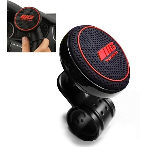 Gh Generic Hub Universal Steering Wheel Spinner Knob | Auxiliary | Booster | Aid | Control | Handle | Car Steering Wheel Strengthener (Black-Red)