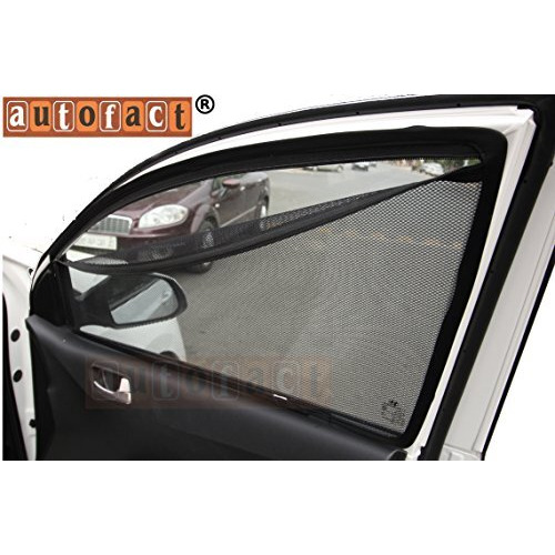 Autofact Magnetic Car Sunshades Compatible With Honda City Ivtech (2009 To 2013) (Set Of 4)  Easy Installation, Uv Protection, Keeps Car Cool (Front 2 With Zippers, Rear 2 Without Zippers)