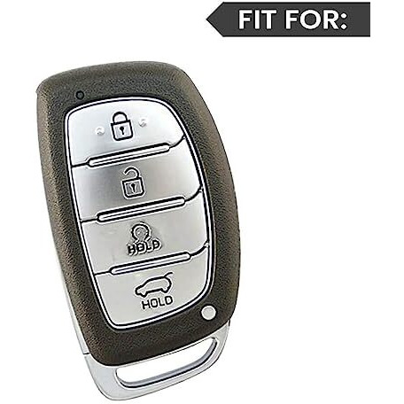 Keyzone Woodgrain Tpu Key Cover & Keychain For Hyundai Alcazar, Creta 4 Button Smart Key (Walnut Brown)