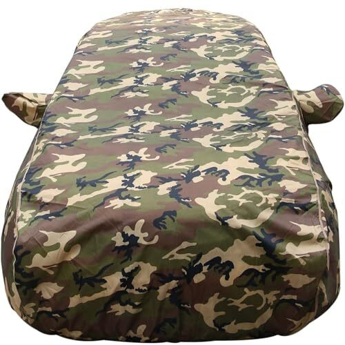 Autofact Mahindra Xuv 3Xo Waterproof Car Cover  Jungle Print 4X4 American Matty, All-Weather Protection, Triple-Stitched, Windproof With Buckle Belt, Dustproof & Scratchproof, Uv Resistant Gold