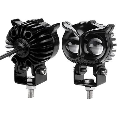 Fabtec Mini Drive Owl Led Fog Light Projector Bar Light With White/Yellow Led Drl Light For Cars, Bikes, Scooty Metal Body With Turn On/Off Switch, Set Of 2 Pcs