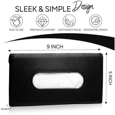 Maharsh Auto Accessories Car Sun Visor Tissue Box Car Back Seat Headrest Hanging Multi-Use Tissue Box Durable Premium Elegant Design Paper Napkin Holder Tissue Holder-1Pcs