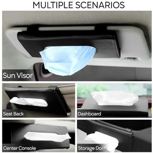 Maharsh Auto Accessories Car Sun Visor Tissue Box Car Back Seat Headrest Hanging Multi-Use Tissue Box Durable Premium Elegant Design Paper Napkin Holder Tissue Holder-1Pcs