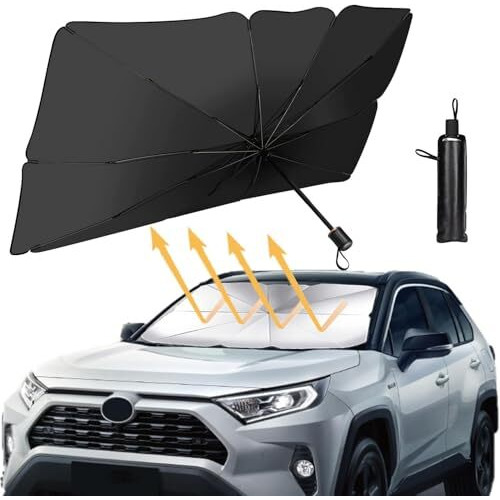 Navaliya Car Windshield Sun Shade Umbrella, Foldable Car Sunset Umbrella Cover Car Front Window Protection Yourself And Car Summer Heat Protector (Pack Of 1)