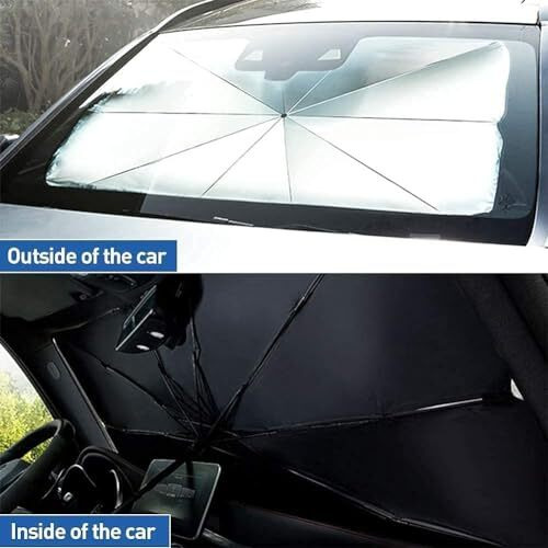 Navaliya Car Windshield Sun Shade Umbrella, Foldable Car Sunset Umbrella Cover Car Front Window Protection Yourself And Car Summer Heat Protector (Pack Of 1)