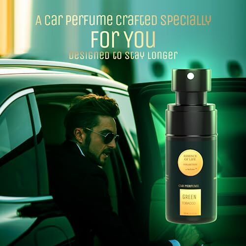 Air-Roma Green Tobacco Premium Car Perfume (60 Ml) | Fine Fragrance Car Air Freshener | Car Accessory Interior Fabric Spray | Anti Tobacco Anti-Odor Technology | 400+ Long-Lasting Air Freshener Scent
