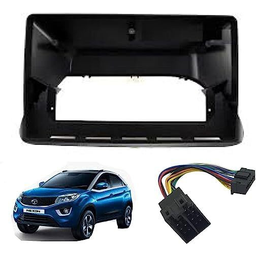 Modorwy Abs300 Plastic Material 9 Inch Tata Car Stereo Frame With Wiring Suitable For Base Model Tata Nexon 2017-2020